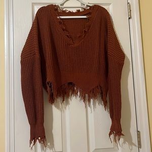 distressed sweater
